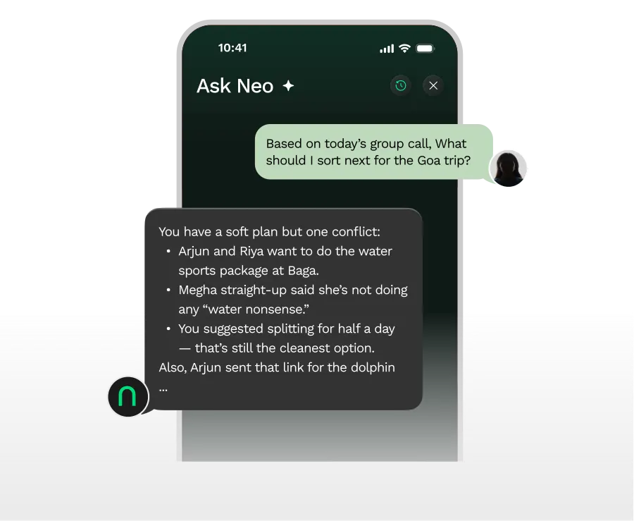 Neo AI chat interface