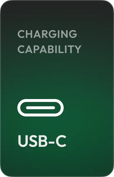 Charging capability: USB-C