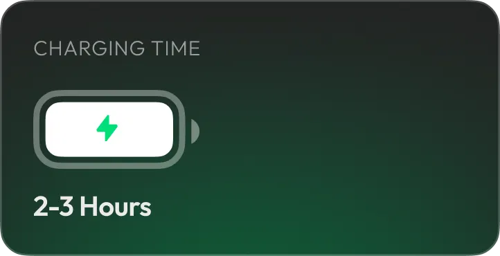 Charging time: 2–3 hours
